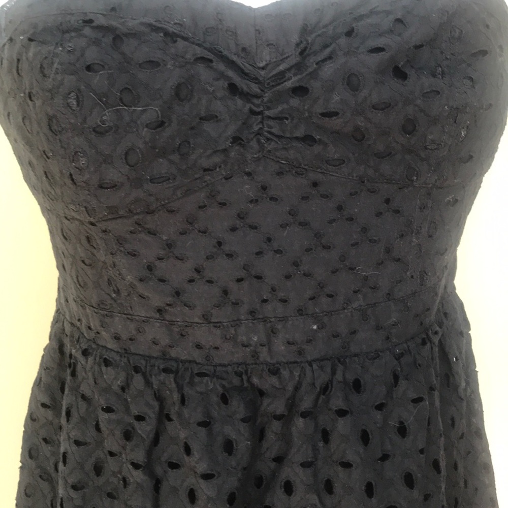 American Eagle Black Eyelet Strapless Dress - Picture 3 of 3